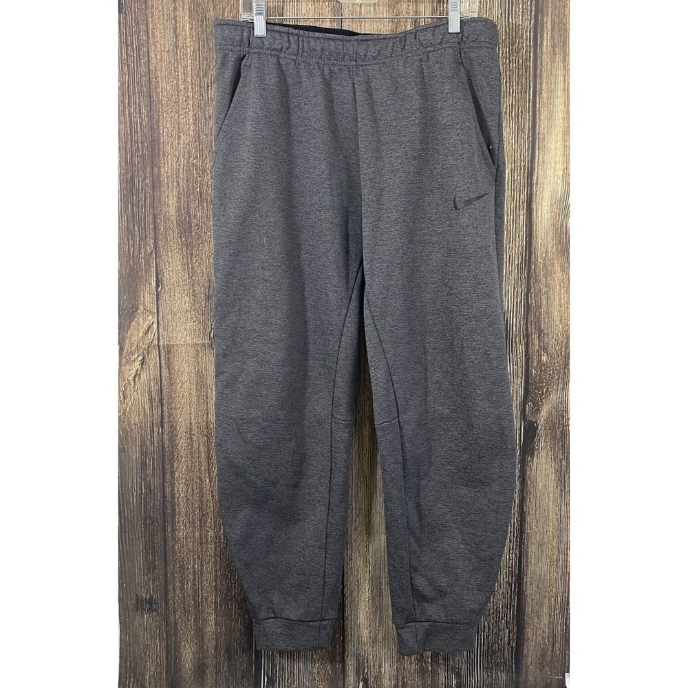 Nike Mens Dri-Fit Jogger Sweatpants Size Large Gray Pockets Pull On Drawstring